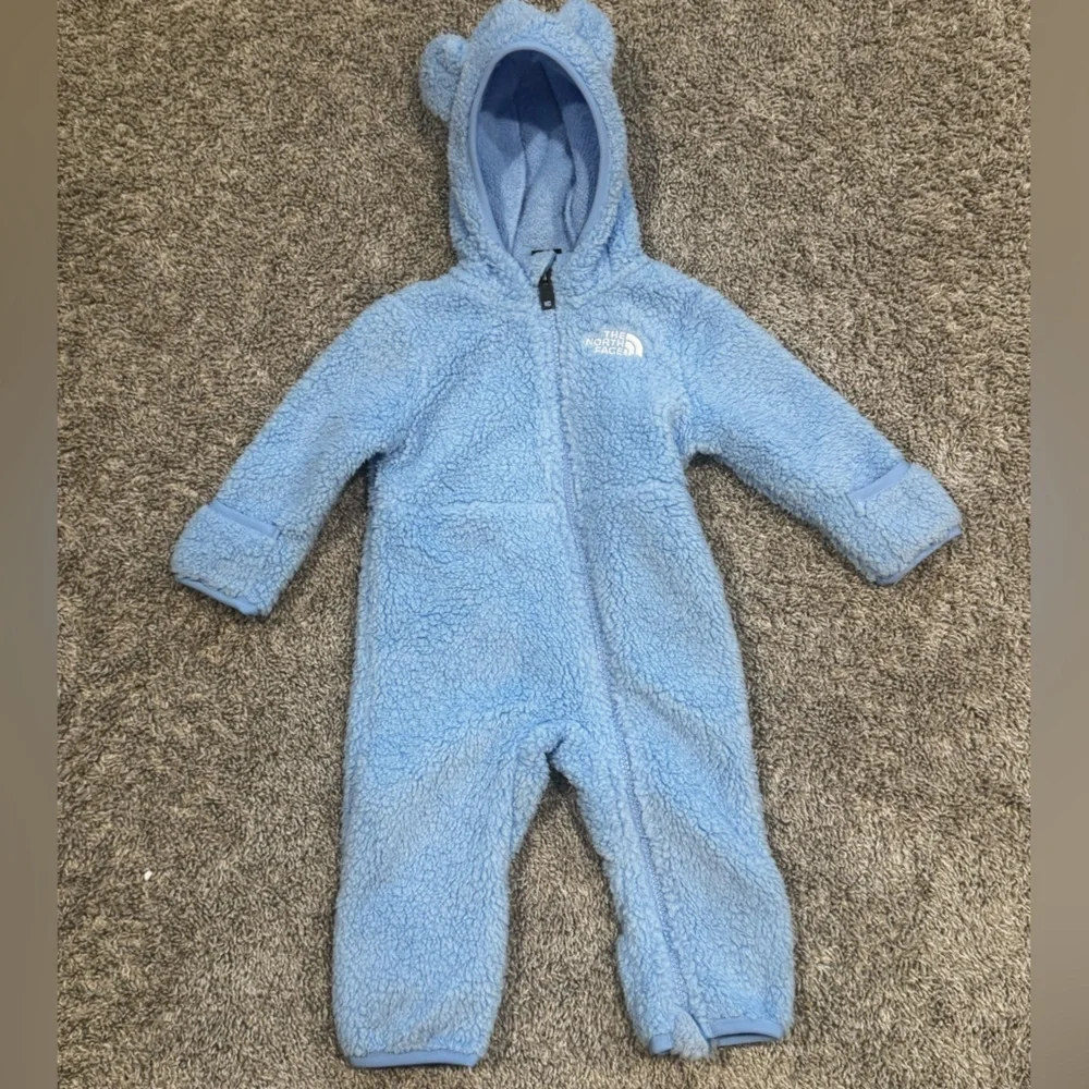 The North Face Baby Campshire One-Piece Cozy Blue Kids One Piece Size 3-6 months